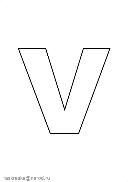английская контурная буква V