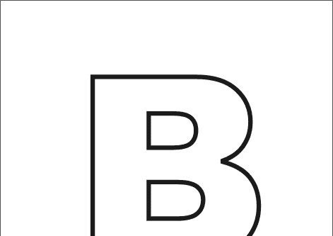 outline English letter B with Bus picture for print