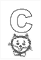 letter C and cat outline picture