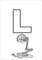 Printable english letter L with Lamp outline image