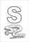 Outline English letter S with Snake image for print
