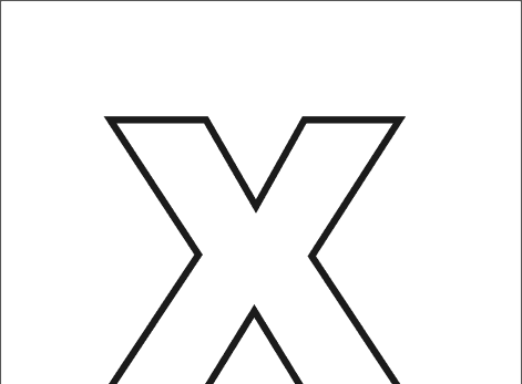 Printable english letter x and xulophone outline picture