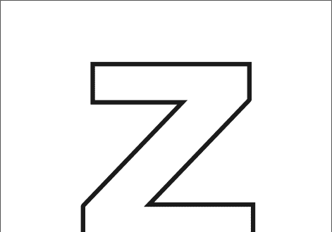 Printable english letter Z and Zoo outline picture