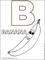 printable outline letter B with BANANA picture and caption