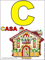 italian letter c with color image with caption