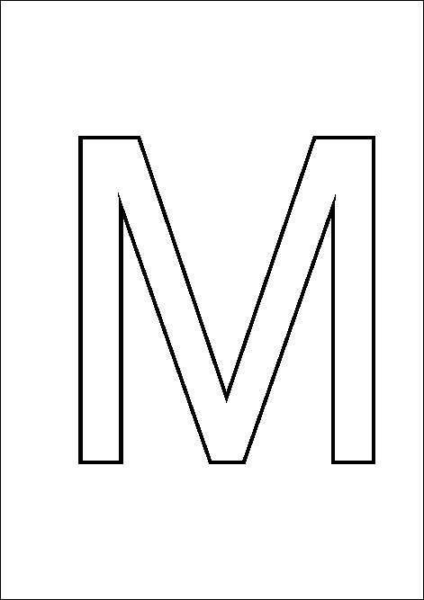 Раскраска Русская буква М – Медуза – Развивающие иллюстрации