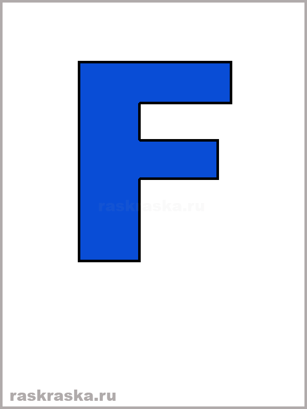 portuguese letter F blue color