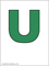 португальская буква U морского зелёного цвета