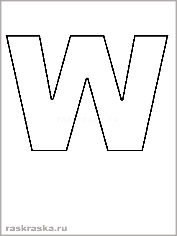 spanish letter W outline image for print
