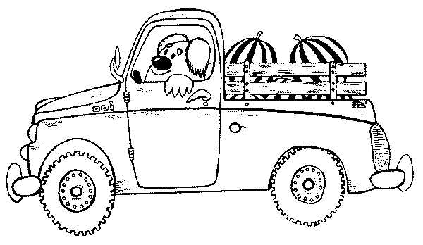 Векторная иллюстрация пикапа, грузовик. Раскраска для детей