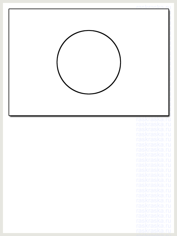outline image of Japanese flag for print