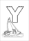 Printable english letter Y and Yacht outline picture