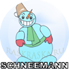 контурный рисунок снеговика с подписью на немецком языке