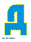 голубая буква Д для распечатки на листе формата А4
