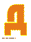 оранжевая буква Д для распечатки на листе формата А4