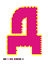 розовая буква Д для распечатки на листе формата А4