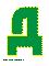 зелёная буква Д для распечатки на листе формата А4