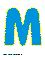 голубая буква М для распечатки на листе формата А4