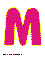 розовая буква М для распечатки на листе формата А4