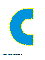 голубая буква С для распечатки на листе формата А4