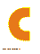 оранжевая буква С для распечатки на листе формата А4