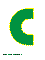 зелёная буква С для распечатки на листе формата А4