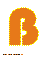 оранжевая буква В для распечатки на листе формата А4