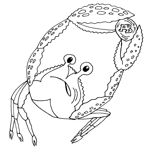 краб раскраска crab