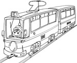printable Gotha tram outline picture for print