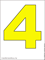 картинка цифры четыре жёлтого цвета