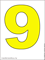 картинка цифры девять жёлтого цвета