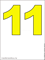 Число одиннадцать жёлтого цвета