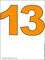 Число 13 оранжевого цвета