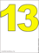 Число тринадцать жёлтого цвета