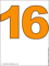 Число 16 оранжевого цвета