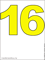 Число шестнадцать жёлтого цвета
