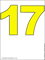 Число семнадцать жёлтого цвета