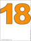 Число 18 оранжевого цвета