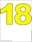 Число восемнадцать жёлтого цвета