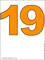 Число 19 оранжевого цвета