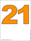 Число 21 оранжевого цвета