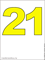 Число двадцать один жёлтое