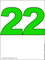 число 22 зелёного цвета