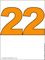 Число 22 оранжевого цвета