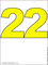 Число 22 жёлтого цвета
