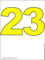 Число 23 жёлтого цвета