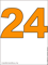 Число 24 оранжевого цвета