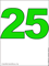 двадцать пять зелёного цвета