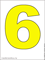 картинка цифры шесть жёлтого цвета