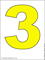 картинка цифры три жёлтого цвета